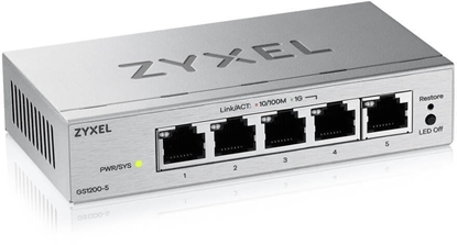 Attēls no Zyxel GS1200-5V3 5 Port Smart Managed Gb Switch