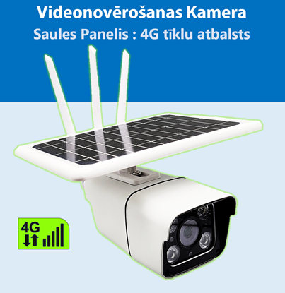 Attēls no 4G Mobilo Tīklu Novērošanas Kamera ar Saules Paneli un iebūvētiem Akumulatoriem, Sony Video Sensors