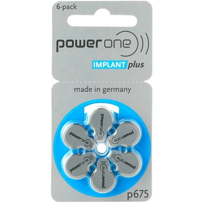 Attēls no 675 dzirdes aparāta baterijas Varta Power ONE Implant Plus Zn-Air PR44 iepakojumā 6 gb.