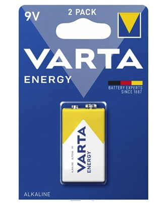 Attēls no 6LR61/9V baterijas Varta Energy Alkaline MN1604/4122 iepakojumā 1 gb.