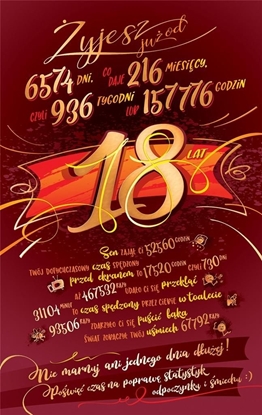 Picture of AB Card Karnet 18-te urodziny statystyki ST05