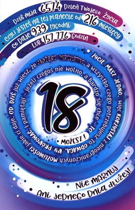 Picture of AB Card Karnet 18-te urodziny statystyki ST06