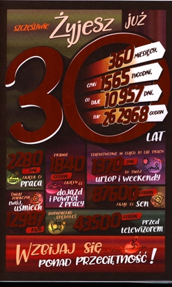 Attēls no AB Card Karnet 30 Urodziny AB ST01