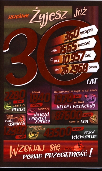 Picture of AB Card Karnet 30 Urodziny AB ST01