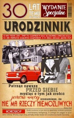 Attēls no AB Card Karnet 30 Urodziny AB U45