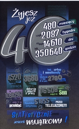 Attēls no AB Card Karnet 40 Urodziny AB ST02