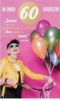 Attēls no AB Card Karnet 60 Urodziny AB Malowane - damskie, róowe P14