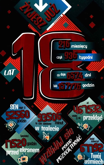 Изображение AB Card Karnet statystyka Urodziny 18-tka