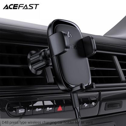 Изображение Acefast Uchwyt samochodowy Acefast D48 z adowark bezprzewodow na kratk nawiewu - czarny