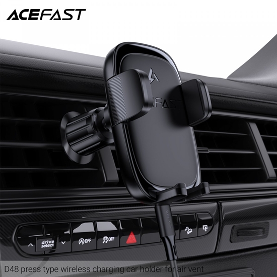 Изображение Acefast Uchwyt samochodowy Acefast D48 z adowark bezprzewodow na kratk nawiewu - czarny
