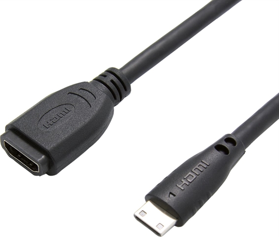 Изображение Adapteris HDMI F - HDMI Mini M, melns, 15cm, Value