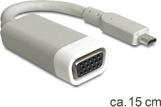 Изображение Adapteris HDMI-microD M > VGA F, 15cm, balts, Delock