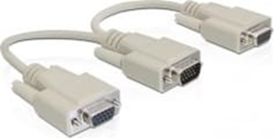 Изображение Adapteris VGA M > 2xVGA F, 20cm, Delock