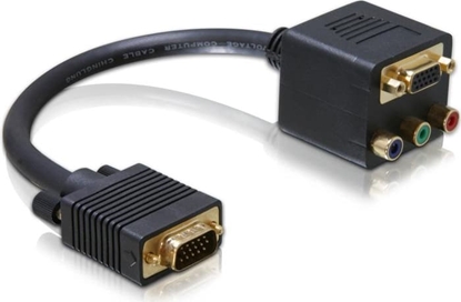 Picture of Adapteris VGA male > VGA + 3x Cinch female, Delock