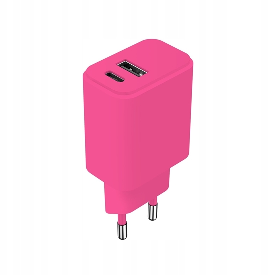 Изображение adowarka Alogy Setty adowarka sieciowa USB + USB-C 20W LSIM-AC-206 róowa