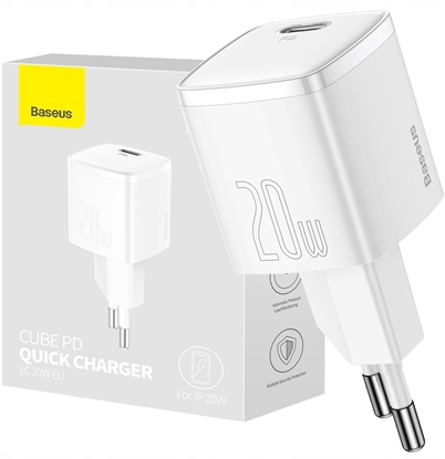 Attēls no adowarka Baseus adowarka sieciowa Baseus Cube 20W PD USB-C - biaa