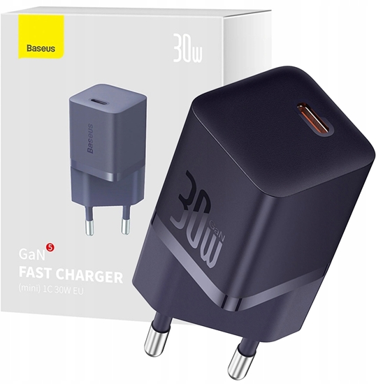 Picture of adowarka Baseus adowarka sieciowa Baseus GaN5 30W USB-C EU - fioletowa