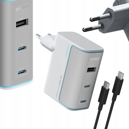 Picture of adowarka Cuktech adowarka sieciowa Cuktech AD1003EU 100W GaN 2x USB-C + USB-A z kablem - biaa