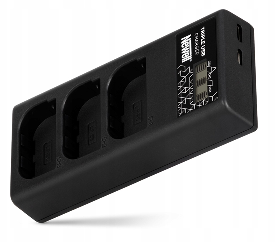 Picture of adowarka do aparatu Eneride adowarka trzykanaowa Newell CD-USB-C do akumulatorów LP-E6 do Canon