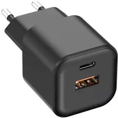 Attēls no adowarka Energenie Setty adowarka sieciowa USB-A + USB-C 20W LSGaN-AC-201 czarna