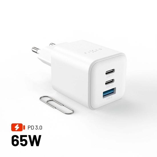 Picture of adowarka Fixed Mini 1x USB-A 2x USB-C 3.25 A (FIXCG65M-2C1A-WH)