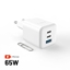 Изображение adowarka Fixed Mini 1x USB-A 2x USB-C 3.25 A (FIXCG65M-2C1A-WH)