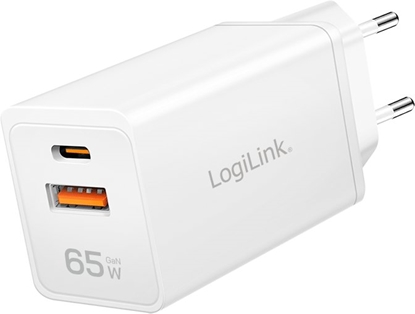 Picture of adowarka LogiLink adowarka sieciowa LogiLink PA0371 USB GaN, 65 W, 1x USB-C (PD), 1x USB-A (QC), biaa