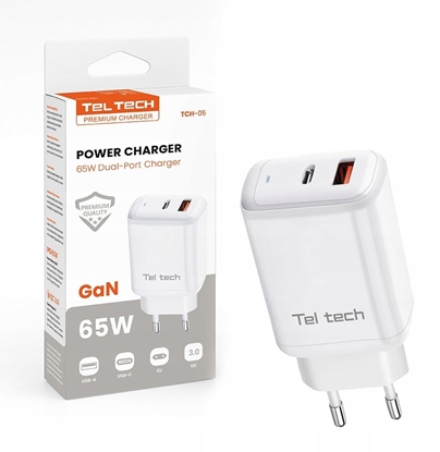 Attēls no adowarka Teltech Teltech adowarka sieciowa GaN USB / Typ-C 65W biayTCH-05