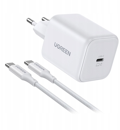 Attēls no adowarka Ugreen adowarka sieciowa Ugreen X524 USB-C, GaN, 45W + kabel 1m (biaa)