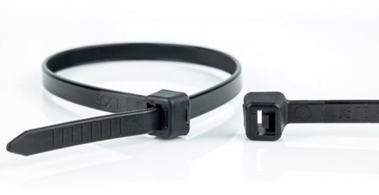 Picture of Agam WKK Zczki kablowe z tworzywa sztucznego czarny UV-stabilizowane 370x4,8mm 100 szt.