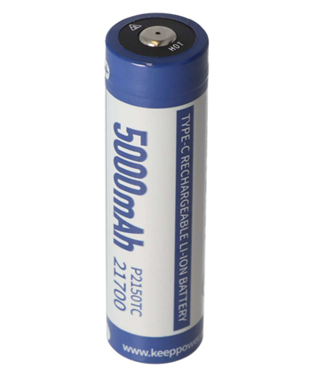 Attēls no Akumulators Li-Ion 21700 3.6V 5000mAh Ø21.4x76.7mm 1gb. lādējams USB-C ieeja