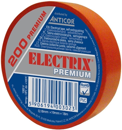 Изображение Anticor Tama elektroizolacyjna ELECTRIX 200 PREMIUM 19mm 18m czerwona