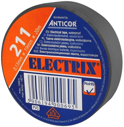 Изображение Anticor Tama elektroizolacyjna PCW szara 19mm 20m
