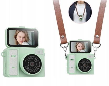 Picture of Aparat cyfrowy Xrec Mini Aparat Kamera Retro Video 2k Wisiorek Breloczek Obrotowy Ekran / Xrec X7 / Zielony
