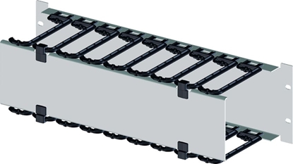 Изображение Apranet 19"-Kabelmanager 2 HE mit klappbarer Blende, schwarz