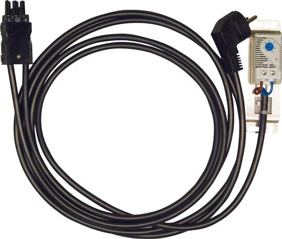Изображение Apranet Netzanschlusskabel mit Temperaturregler für Lüftereinschub an Schutzkontaktstecker