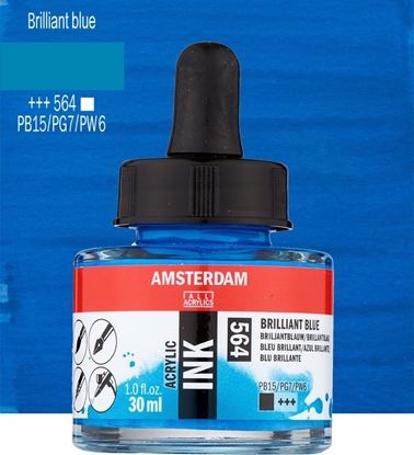 Изображение Artequipment Amsterdam Acrylic Ink Bottle Brilliant Blue 564