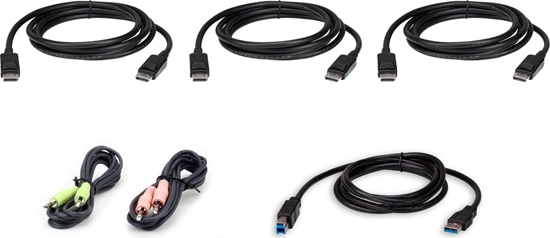Picture of Aten 2L-7D02UDPX6 1,8 M USB DisplayPort Triple Display KVM Kabel-Set, schwarz, 1,8 m