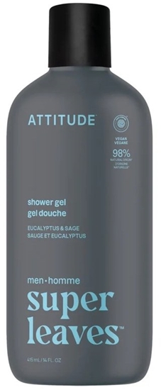 Picture of Attitude Attitude SUPER LEAVES MEN,  el pod prysznic, dla mczyzn - Eukaliptus i szawia, 415 ml
