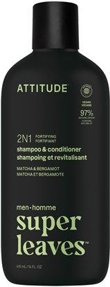 Picture of Attitude Attitude SUPER LEAVES,  Wzmacniajcy szampon i odywka do wosów 2w1 dla mczyzn - Bergamotka i matcha, 415 ml