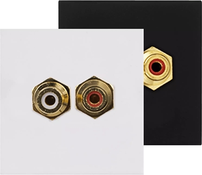 Изображение Audac AUDAC CP45RCA/W Connection plate RCA 45 x 45 mm White version