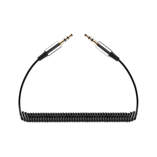 Изображение Audio kabelis mini jack 3.5mm male uz mini jack 3.5mm male | 1m | Spirālveida kabelis | Rebel