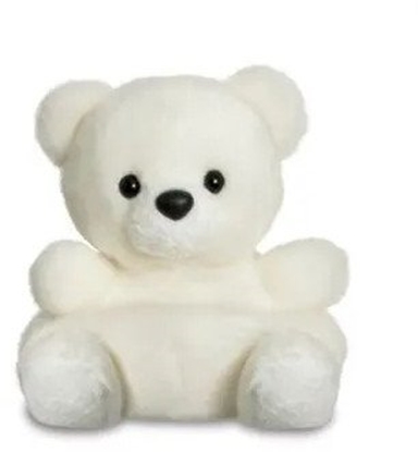 Picture of Wisdom Publications,U.S. AURORA Palm Pals plush toy, Snowy Polar Bear, 12 cm