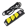 Picture of AWTools PRZEDUACZ WARSZTATOWY CZARNY 3 GNIAZDA 5,0m Z UZIEMIENIEM, WYCZNIK IP44 3x1,5mm