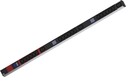 Picture of Bachmann BN0500 19" PDU 1U 18xC13 3xC19, power measurement, connection CEE 3x16A, red