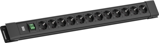 Picture of Bachmann CONNECTUS 12xCEE7/3, 1xSchalter 2,0m CEE7/7 Schwarz