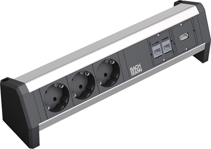 Attēls no Bachmann DESK 3x earthing contact, 2x CAT6, 1x USB 3.0