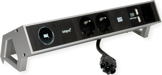 Picture of Bachmann DESK2 1xIOTspot 2xprotective contact, USB Charger 1xABD 0.2m GST18, inox