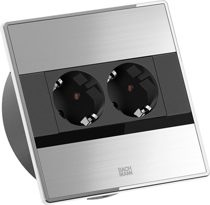 Attēls no Bachmann SENSE stainless steel look 2x CEE7/3, L=2.0m AEH