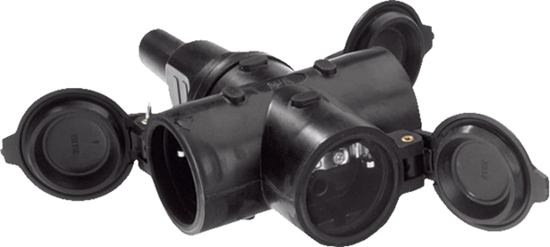 Picture of Bachmann solid rubber earthing contact, 3x coupling black mountable